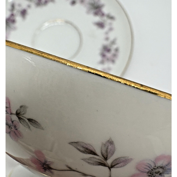 Amethyst by Rosenthal Continental Footed Demitasse Cup & Saucer Flowers Vtg 60's - Picture 11 of 15